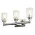 Rampart 3 Light Hammered Bath Bar in Chrome