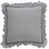 Pure Linen Sheer Ruffle Pillow, Taupe