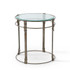 24 Inch Round Metal Framed Glass Topped Table
