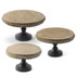 Set Of 3 Wooden Round Risers With Beaded Trim