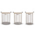 Set Of 3 Double Handle Rustic Wire Baskets With Jute Rim