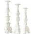 Set Of 3 Whitewashed Decorative Candleholders