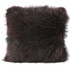 16 Inch Square Dark Brown Fur Pillow