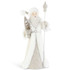 21 Inch Resin White Fur Trimmed Santa Holding Tree & Staff