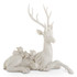 21.5 Inch White Resin Glittered Laying Deer