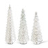 Set Of 3 Silver Glass Tiered Trees