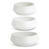 Set Of 3 Matte White Stoneware Saucer Planters