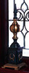 17 Inch Brass & Black Finial With Wreath