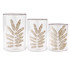 Clear Textured Glass Cylinders With Dried Leaf Applique