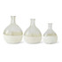 Set Of 3 Clear Glass Rounded Long Neck Bottles