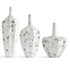 Set Of 3 Textured Distressed Gray Ceramic Long Neck Vases