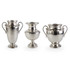 Set Of 3 Textured Nickle Urns