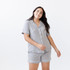 Cozy Earth Women's Short Sleeve Stretch-Knit Bamboo Pajama Set - Grey