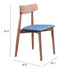 Zuo Modern Newman Dining Chair Walnut & Blue Dimensions