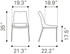 Zuo Modern Ace Dining Chair White & Silver Dimensions