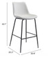 Zuo Modern Byron Bar Chair White Dimensions