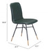 Zuo Modern Var Dining Chair Green Dimensions