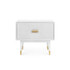 Elisa 1-Drawer Side Table, Mottled White