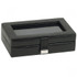 Wolf - Heritage 15 Piece Cufflink Box in Black with Clearview (290102)