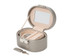 Wolf - Heritage Mini Oval Box in Pewter Saffiano (281434)