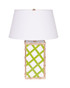 Dana Gibson Bamboo Lamp In Green Lattice