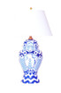 Dana Gibson Summer Palace Ginger Jar Lamp In Blue