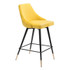 Zuo Modern Piccolo Counter Chair Yellow Velvet