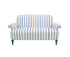 Josie Love Seat in Blue Ticking