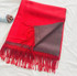 Silk Blend Wrap in Cherry Red and Chocolate