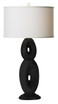 Thumprints Loop Black with White Shade Table Lamp