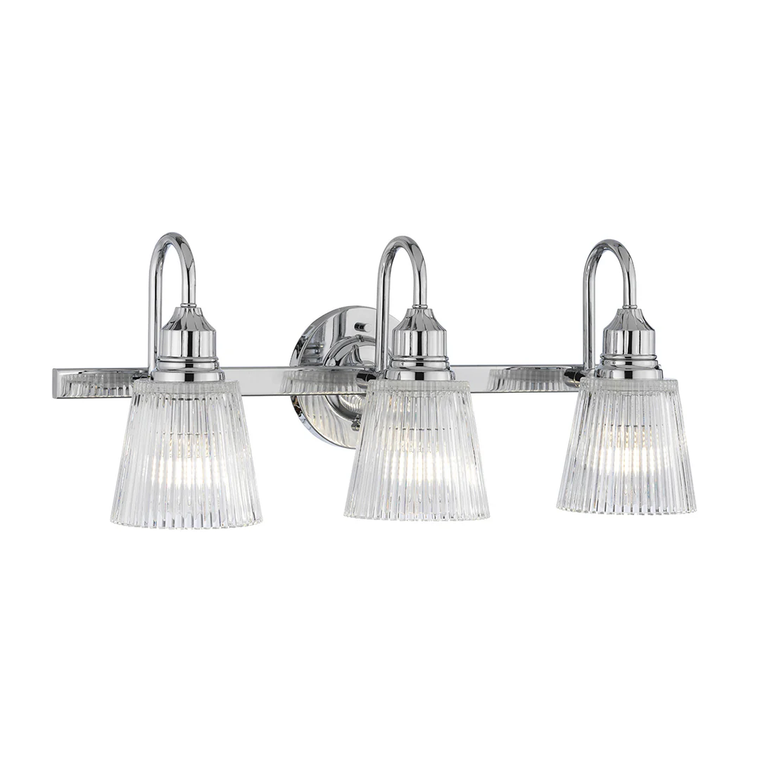 Addison 3 Light Bath Light in Polished Chrome By Lucas + McKearn (LM-BB-Addison3-PC)