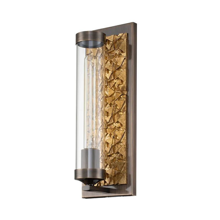 Elysian 1 LT Sconce in Dark Bronze & Gold Leaf By Lucas + McKearn (LM-SC10509DB-1)