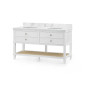 Villa & House - Sienna 2-Drawer Table with 60" Marble Vanity Top, Vanilla