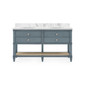 Villa & House - Sienna 2-Drawer Table with 60" Marble Vanity Top, Foggy Horizon