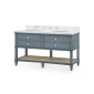 Villa & House - Sienna 2-Drawer Table with 60" Marble Vanity Top, Foggy Horizon