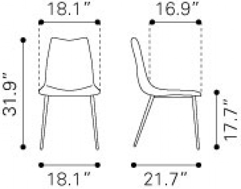 Zuo Modern Norwich Dining Table BrownDimensions