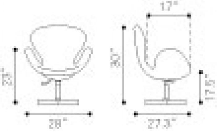 Zuo Modern Pori Occasional Chair Iron Gray Dimensions
