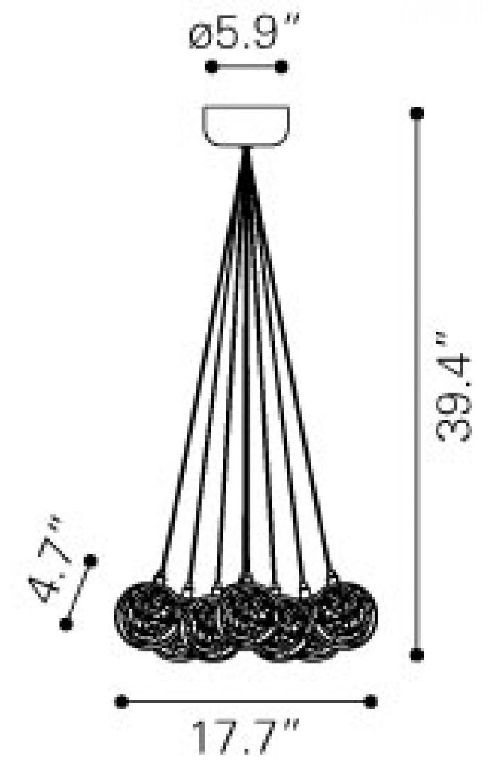 Zuo Modern Cosmos Ceiling Lamp Dimensions