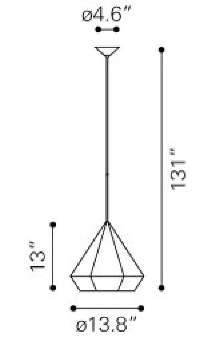 Zuo Modern Forecast Ceiling Lamp Dimensions