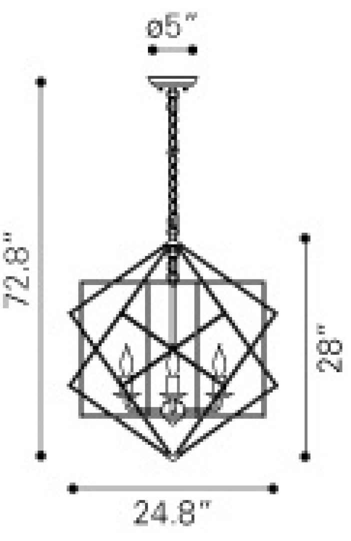 Zuo Modern Penta Ceiling Lamp Dimensions