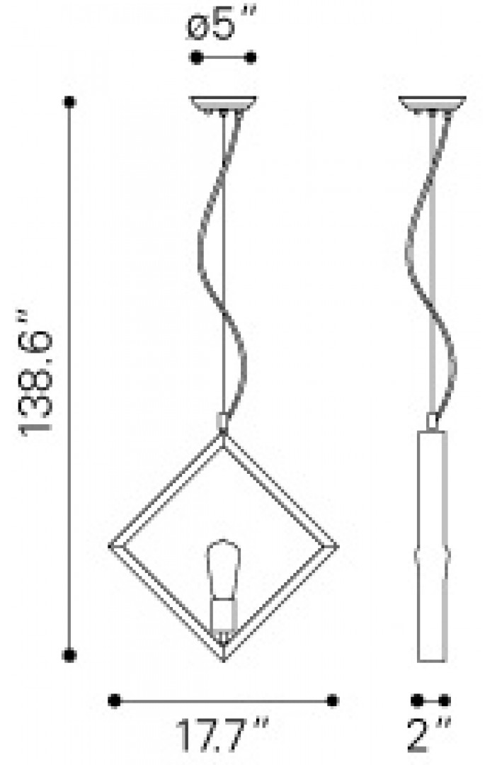 Zuo Modern Rotorura Ceiling Lamp Dimensions