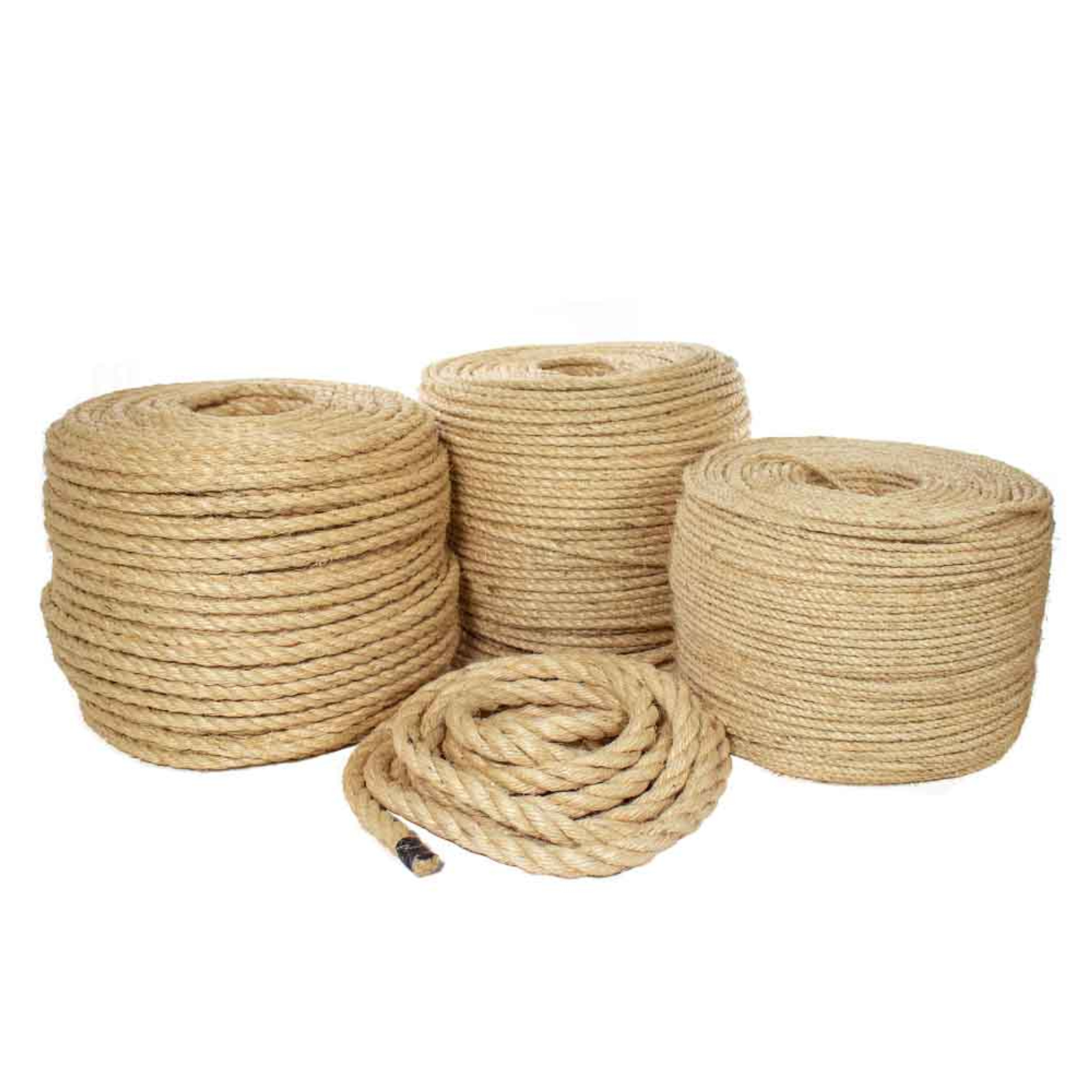 Natural Jute Rope, 1-1/2 in x 100 Ft Thick Twisted Manila Rope