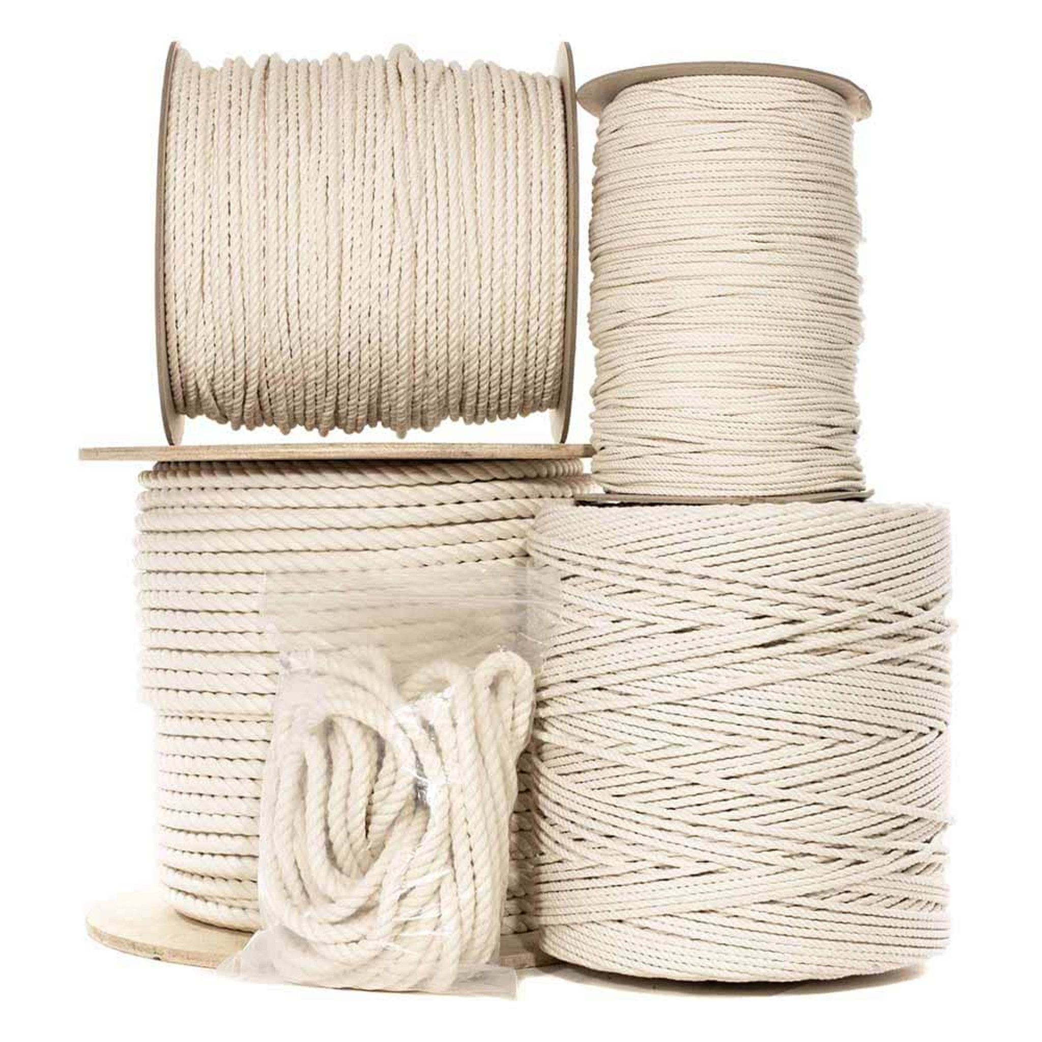 Solid Braid Construction Cotton Sash Cord - 3/16 inch x 100 Feet - Durable Cordage