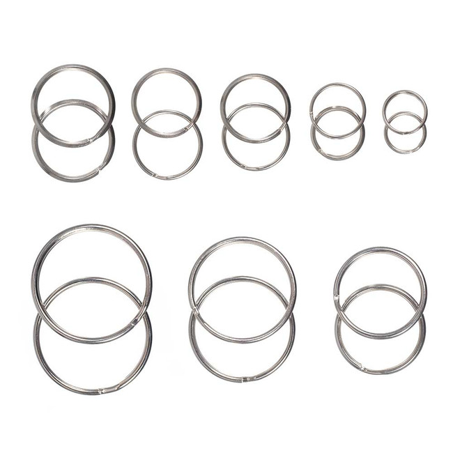 Steel Split Key Rings - Polished Nickel