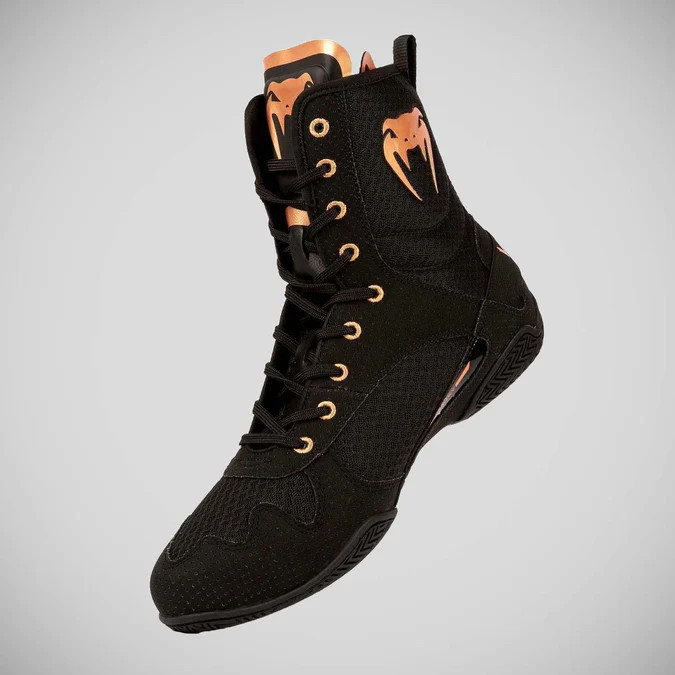 Venum Elite Boxing Shoes Black Bronze Martial Art Shop