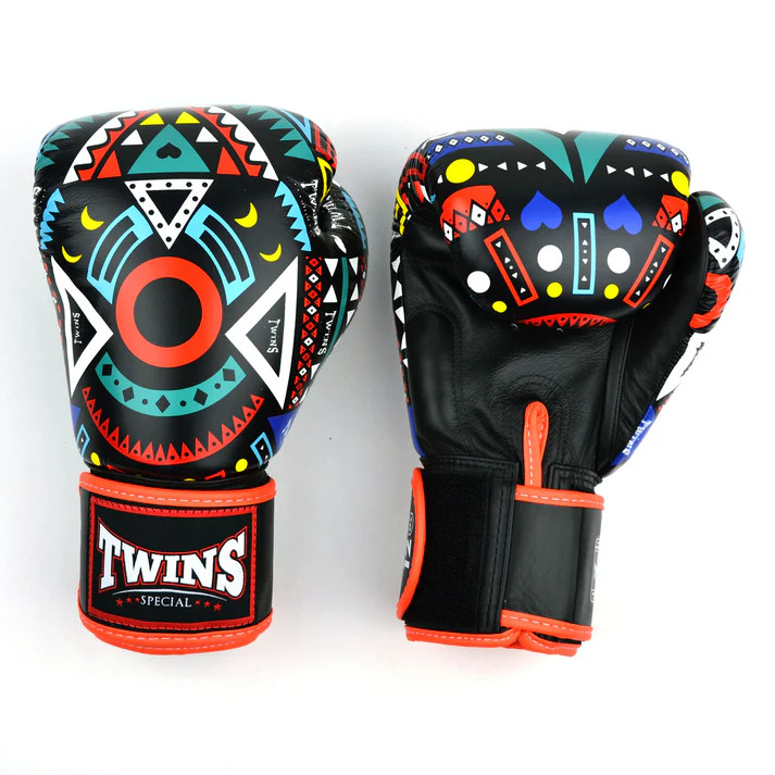 Twins Aztec Boxing Gloves Orange FBGVL4-57 - Martial Art Shop
