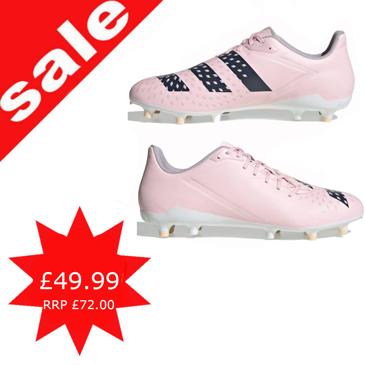 Adidas Malice FG Rugby Boots Men's Pink Navy - Martial Art Shop