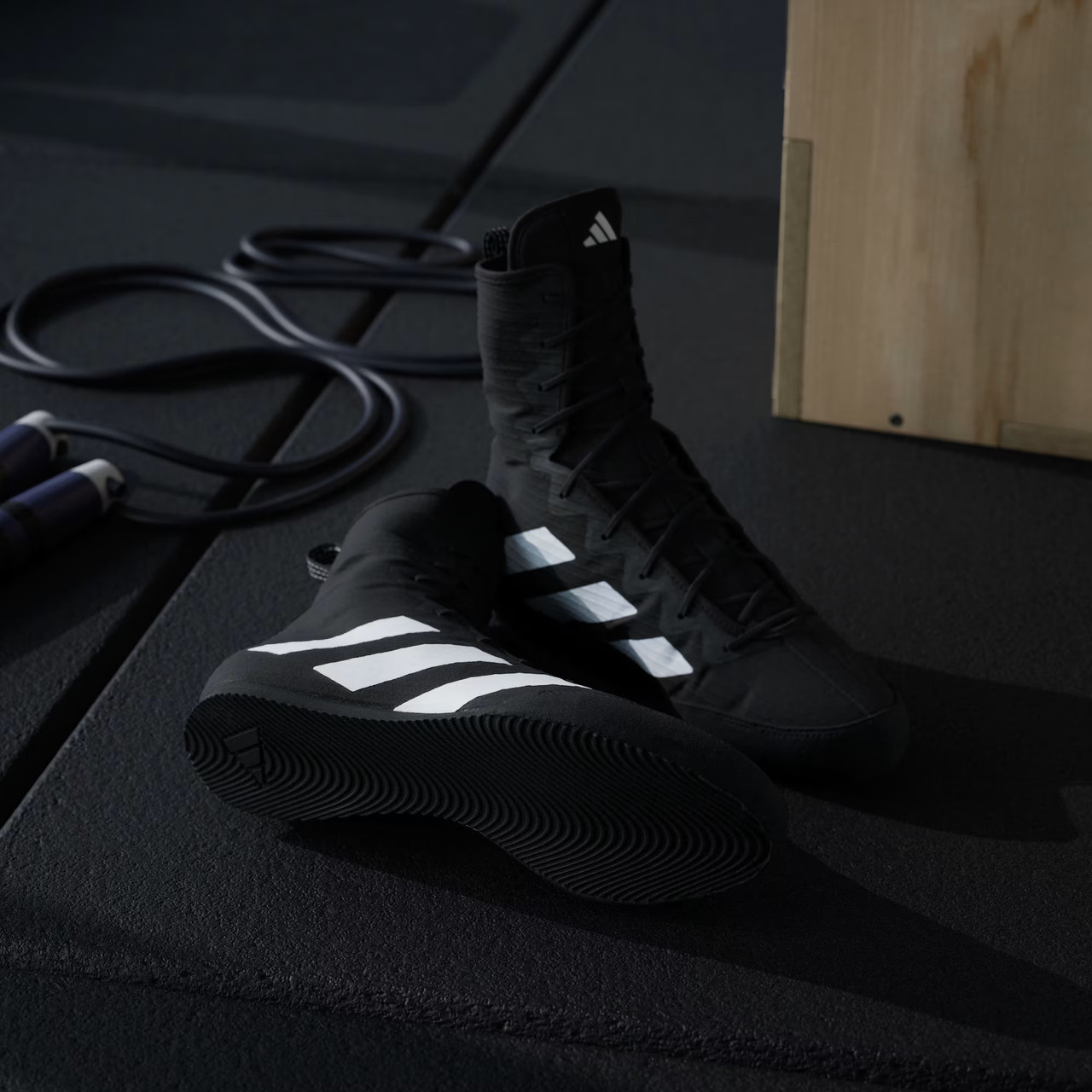 adidas Black White Box Hog 4 Boxing Shoes - Martial Art Shop