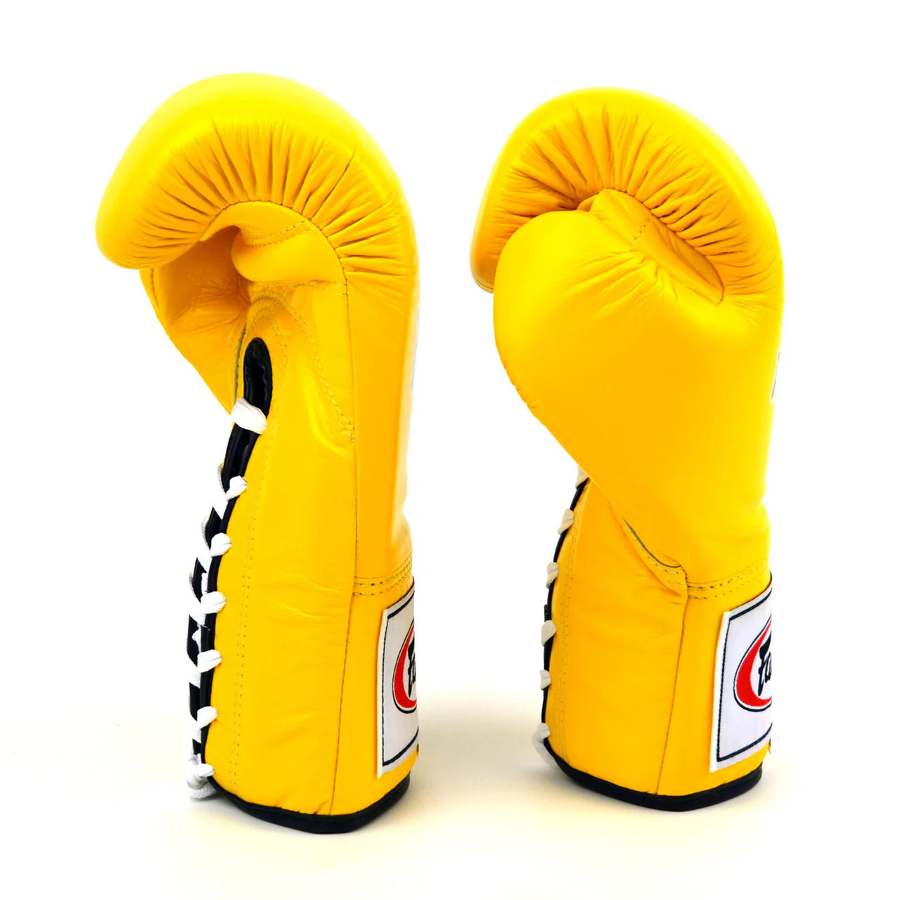 Fairtex BGL6 Lace-up Competition Boxing Gloves Yellow - Martial