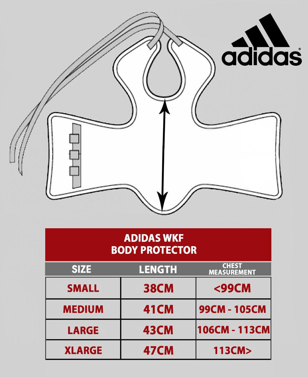 Adidas karate shop gloves size chart